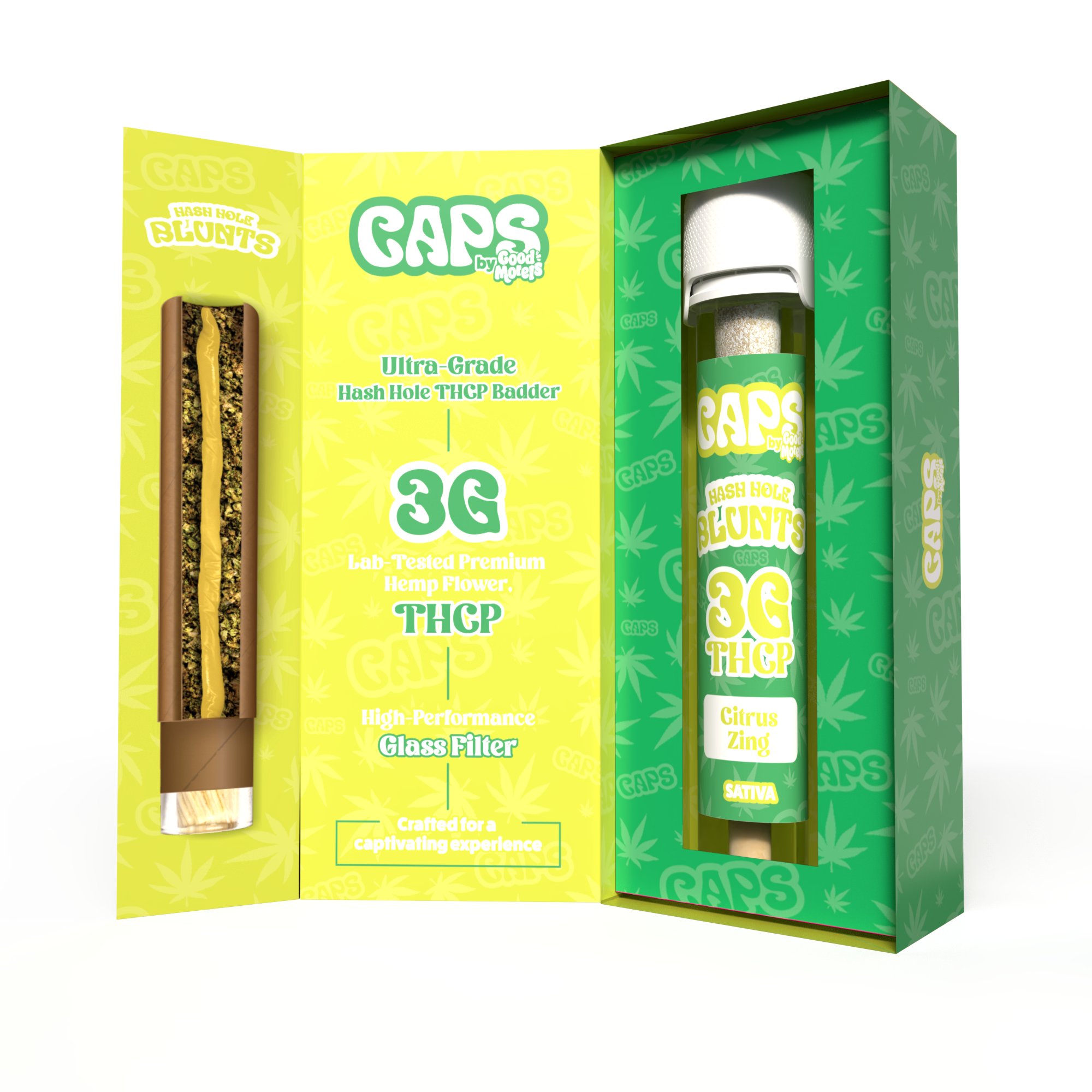 citrus zing blunts Caps by Good Morels 3g THCP hash hole